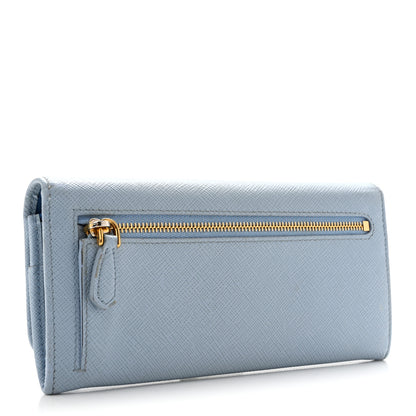 Prada Saffiano Metal Continental Flap Wallet Aviazione 3 of 13