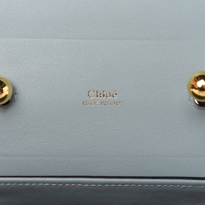 Chloe Calfskin Crocodile Embossed Small Aby Lock Faded Blue 8 of 9