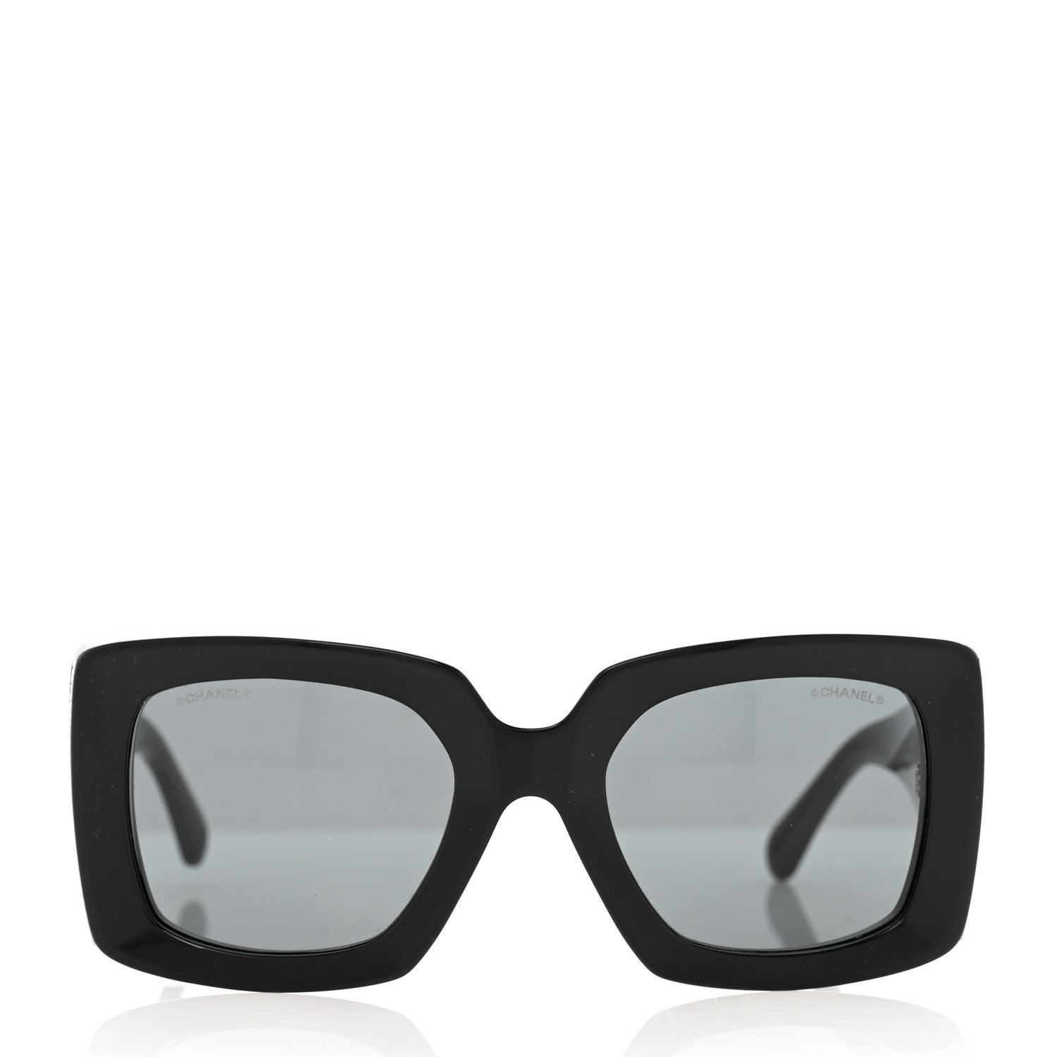 Chanel Acetate Rectangle Sunglasses 5435 Black 2 of 8