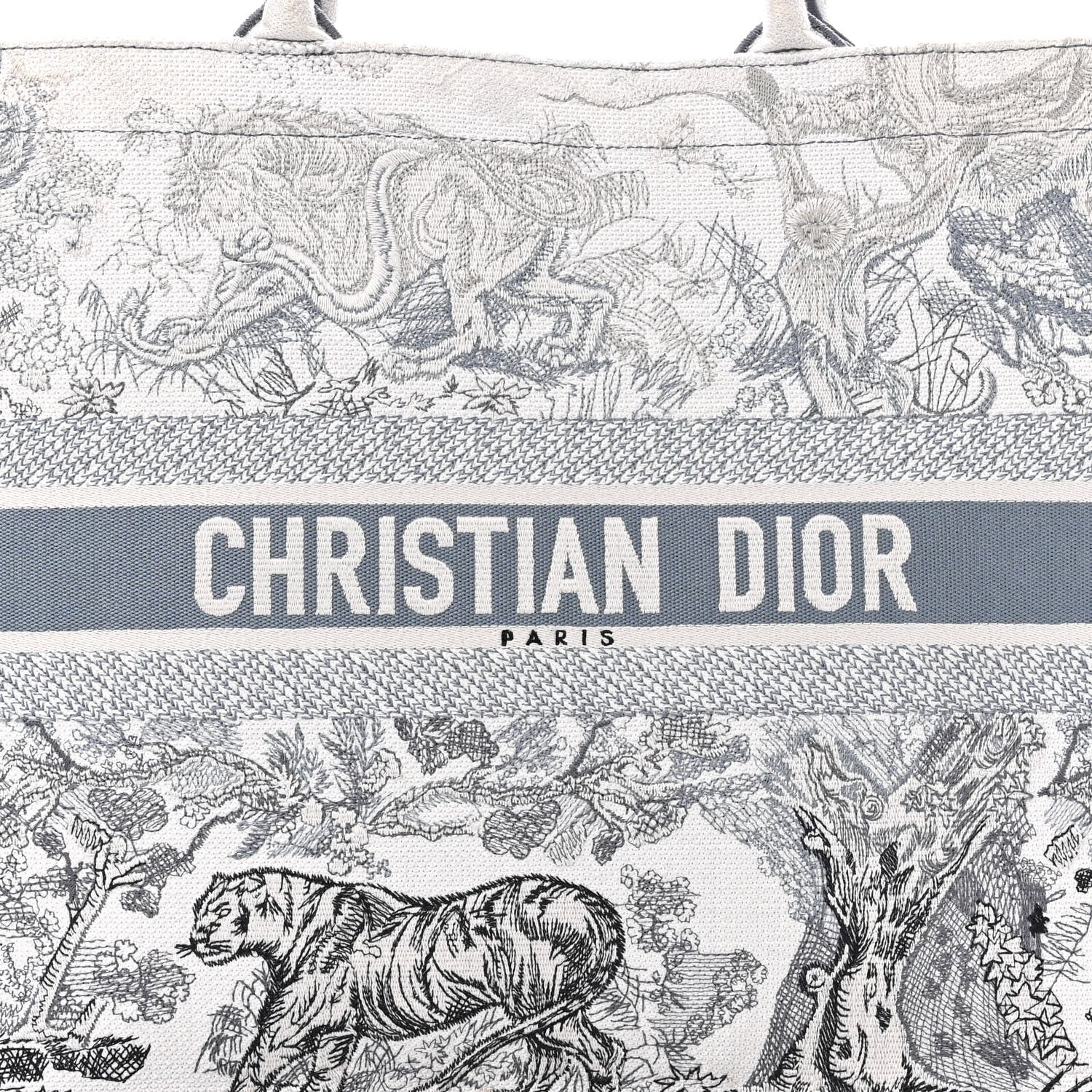 Christian Dior Gradient Canvas Embroidered Large Dioriviera Toile De Jouy Book Tote Blue 8 of 13