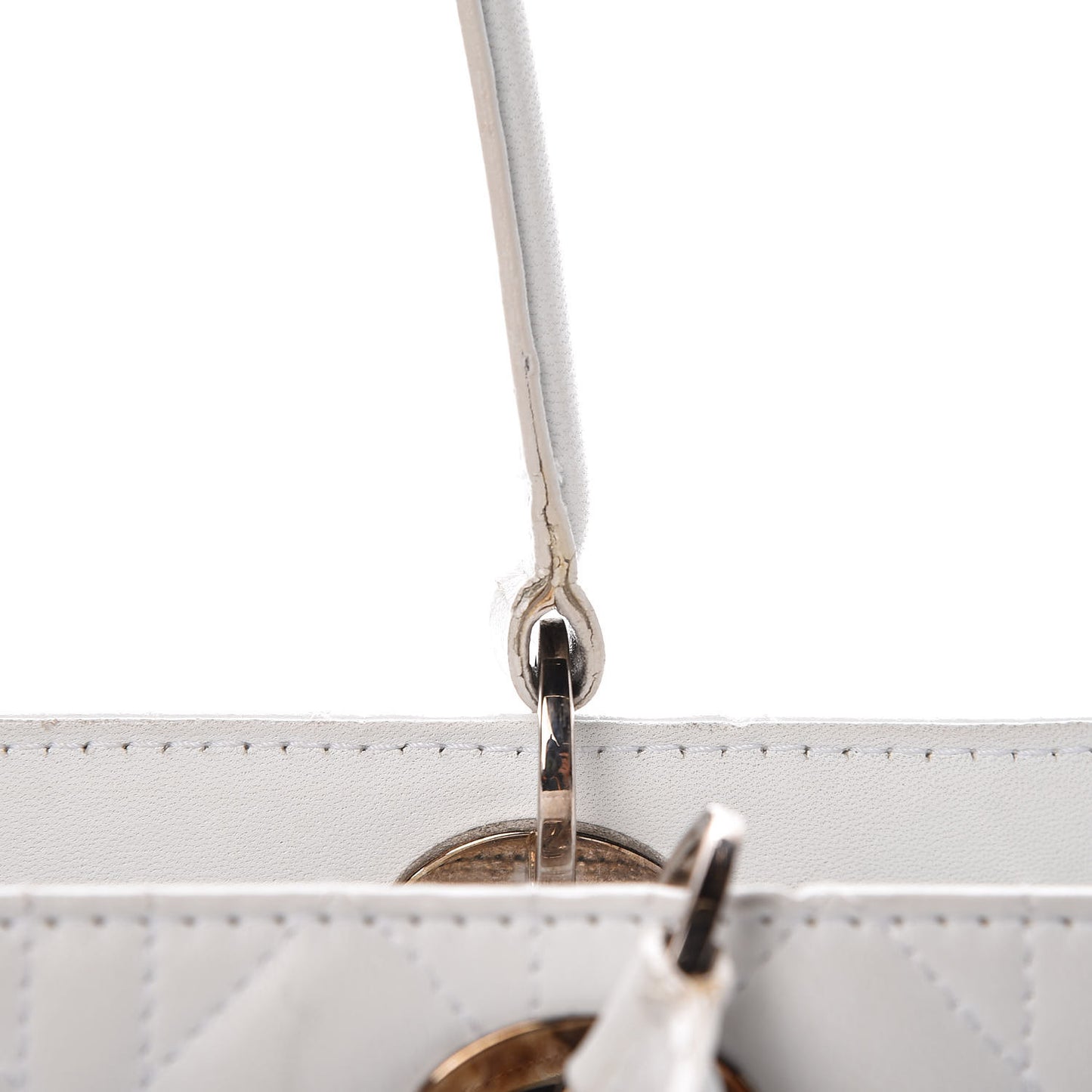 Lambskin Cannage Soft Lady Dior East West White