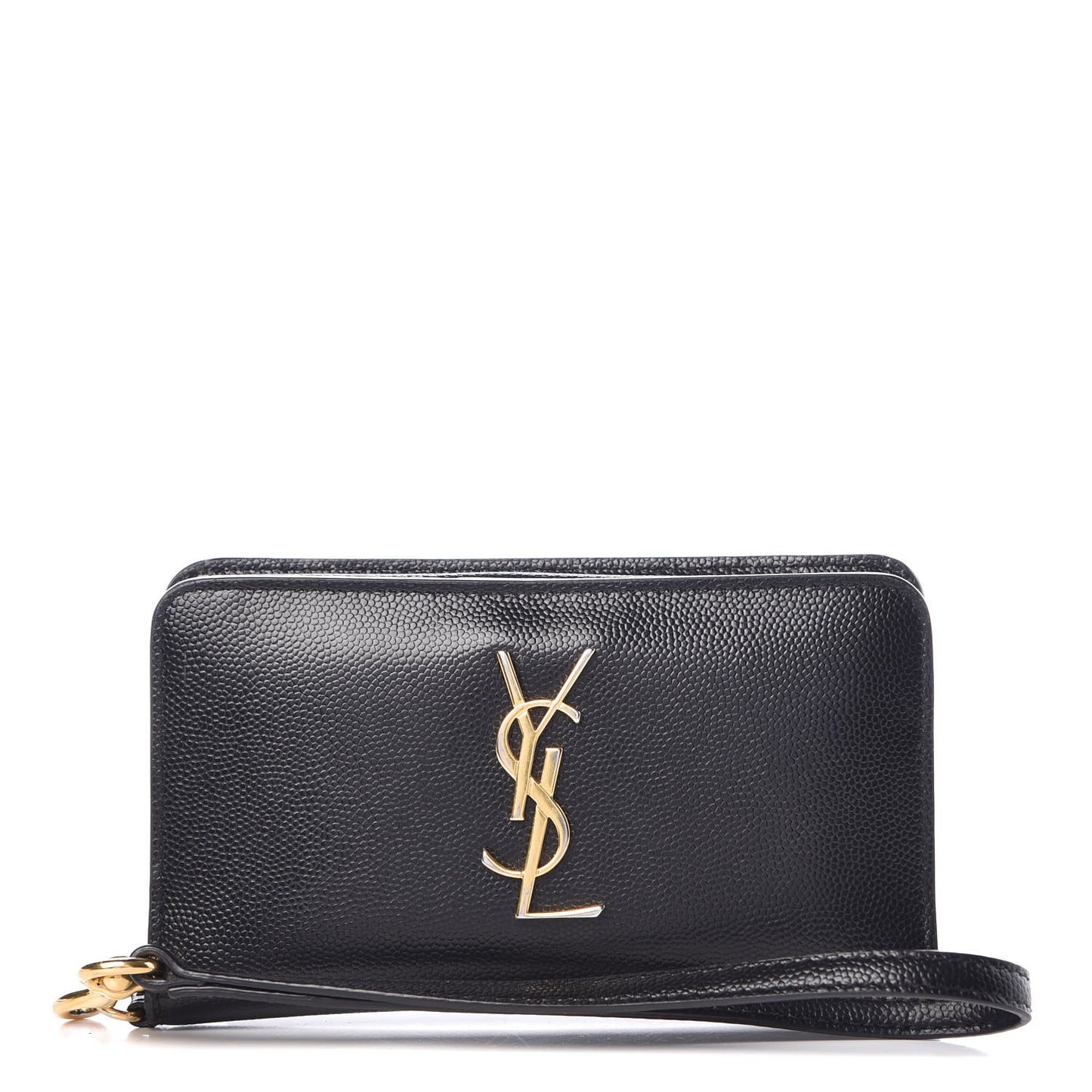 Grain De Poudre Matelasse Monogram Phone Wallet Black