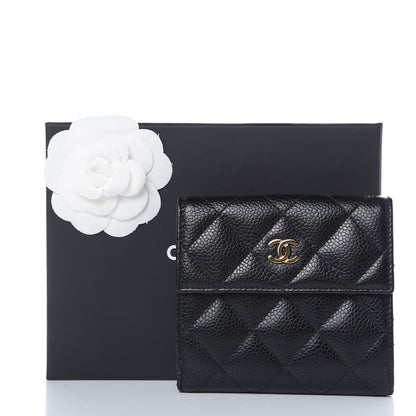 Chanel Caviar Quilted Compact French Flap Wallet Black 9 of 9