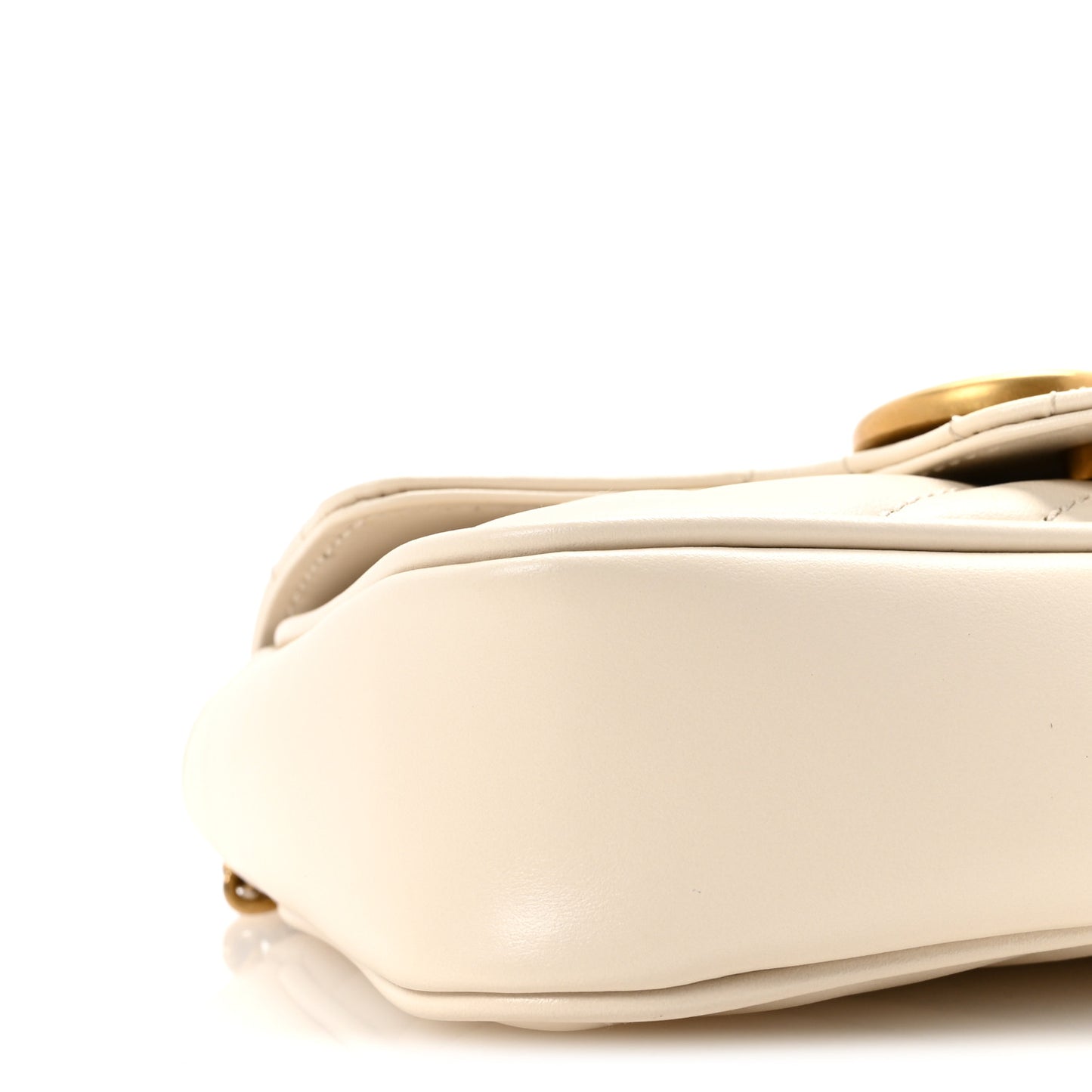 Calfskin Matelasse Super Mini GG Marmont Shoulder Bag White