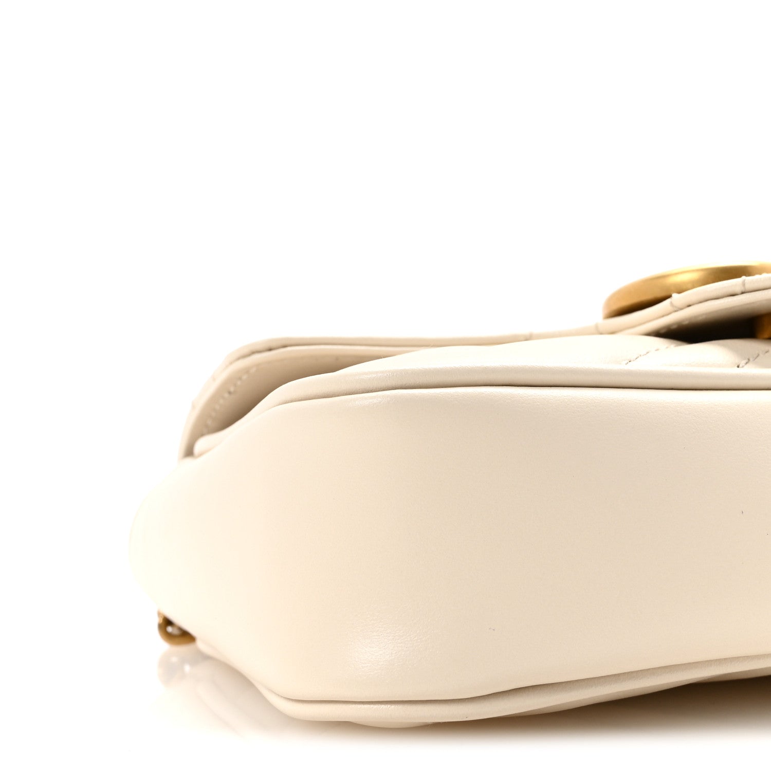 Gucci Calfskin Matelasse Super Mini GG Marmont Shoulder Bag White 8 of 10