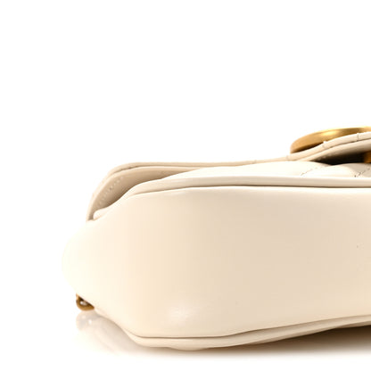 Gucci Calfskin Matelasse Super Mini GG Marmont Shoulder Bag White 8 of 10