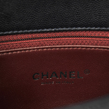 Chanel Caviar Lizard Quilted Small Coco Handle Flap Navy 6 of 9
