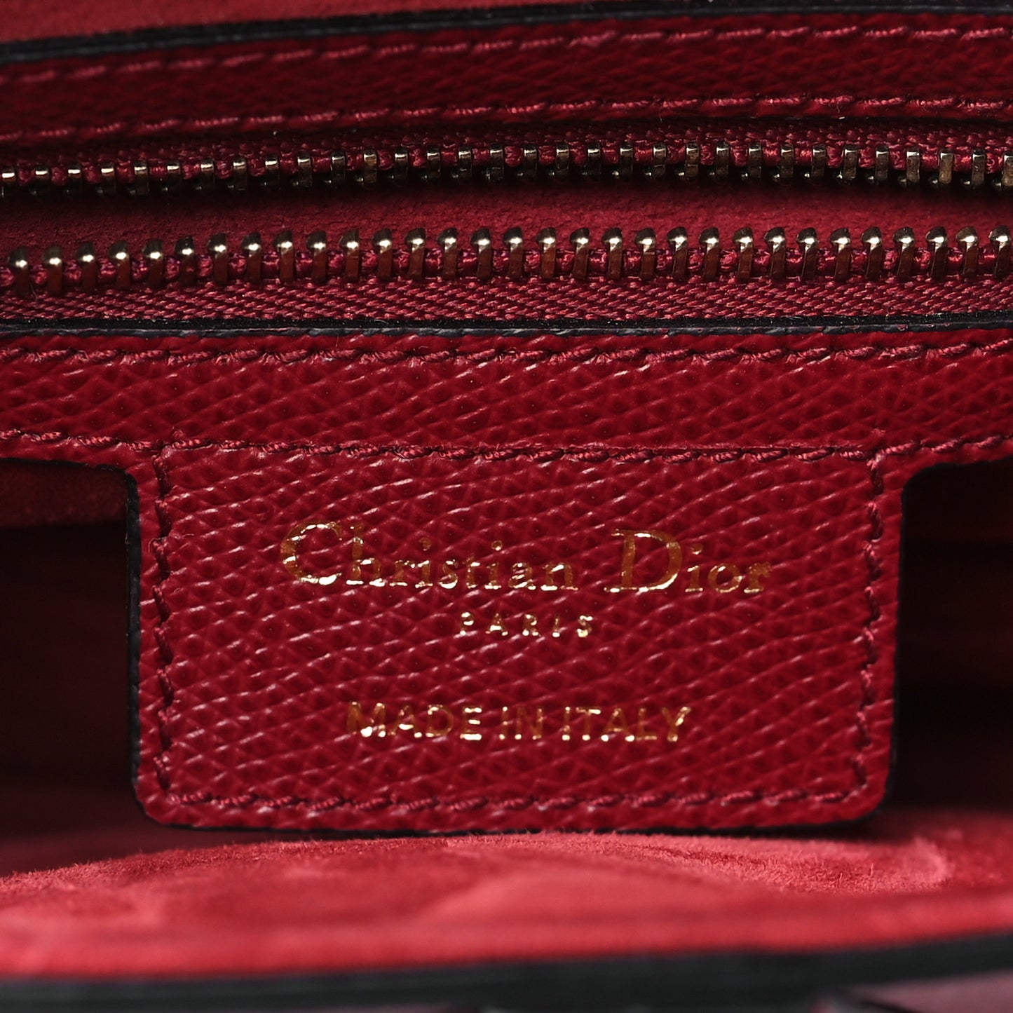 Grained Calfskin Saddle Bag Red