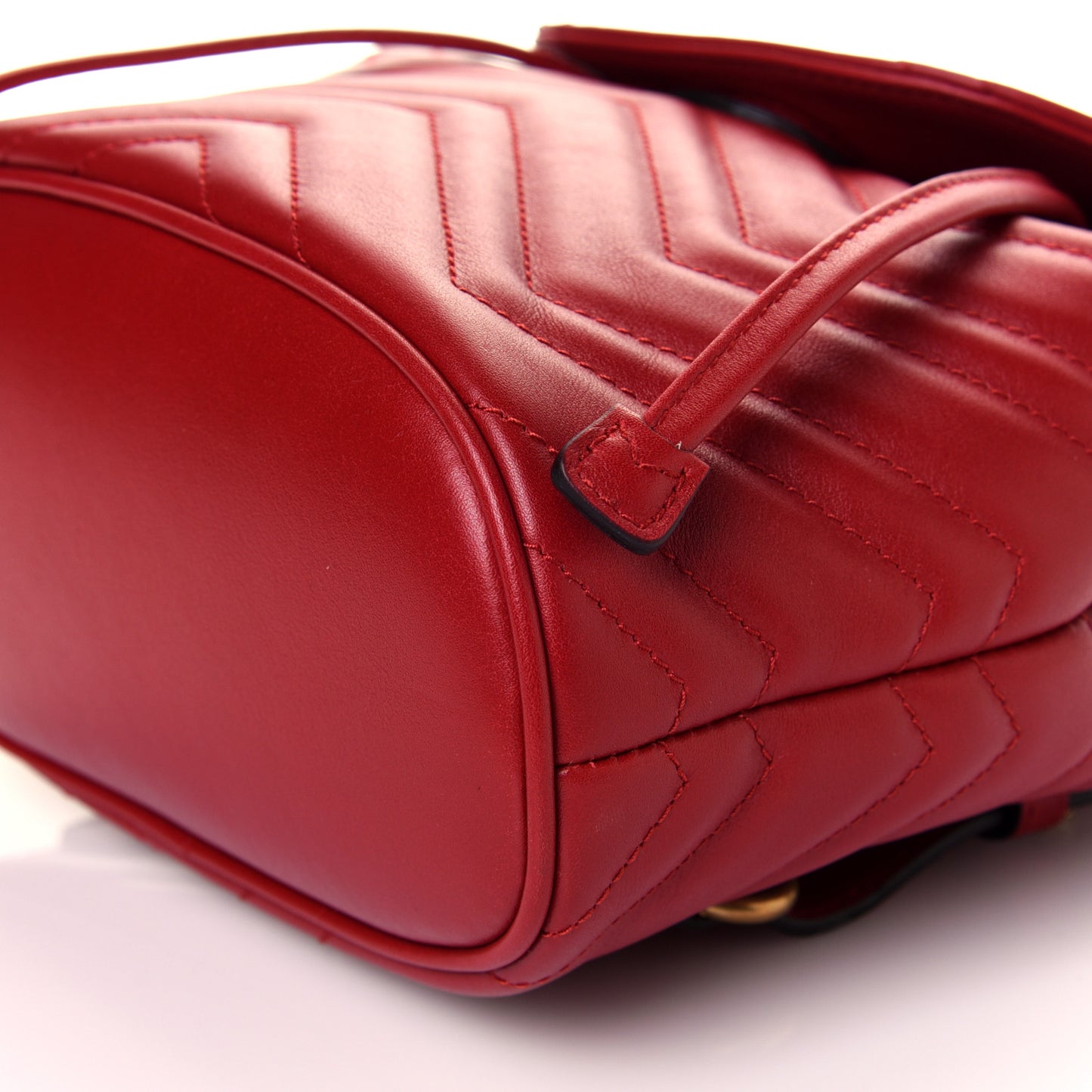 Calfskin Matelasse GG Marmont Flap Backpack Hibiscus Red
