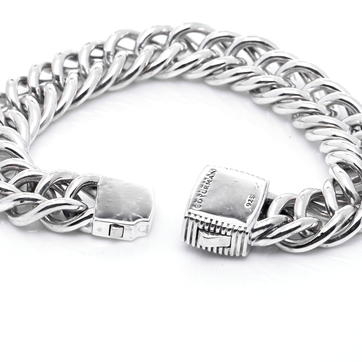 Sterling Silver 16mm Royal Cord Double Curb Chain Bracelet