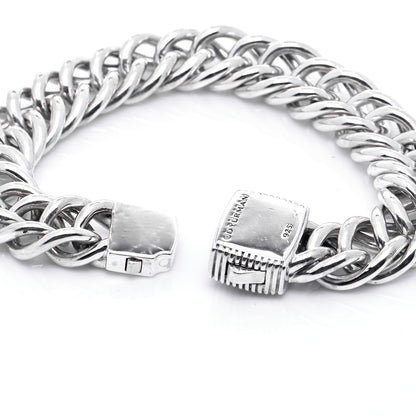 David Yurman Sterling Silver 16mm Royal Cord Double Curb Chain Bracelet 4 of 5