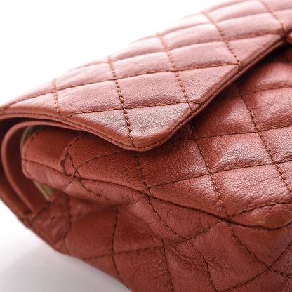 Chanel Glazed Lambskin Quilted Medium Double Flap Bijoux Chain Dark Orange 16 of 17