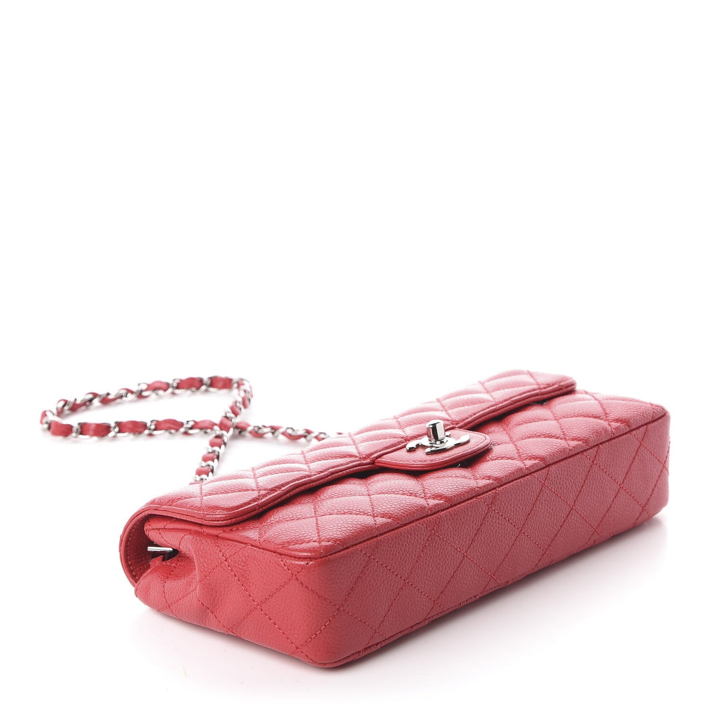 Caviar Quilted East West Flap Red