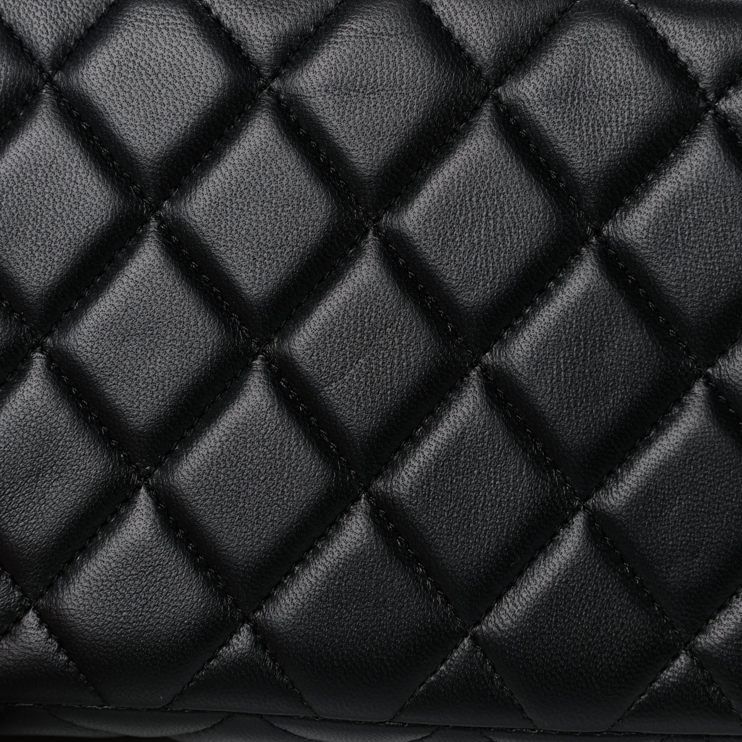 Lambskin Quilted Mini Golden Plate Flap Black