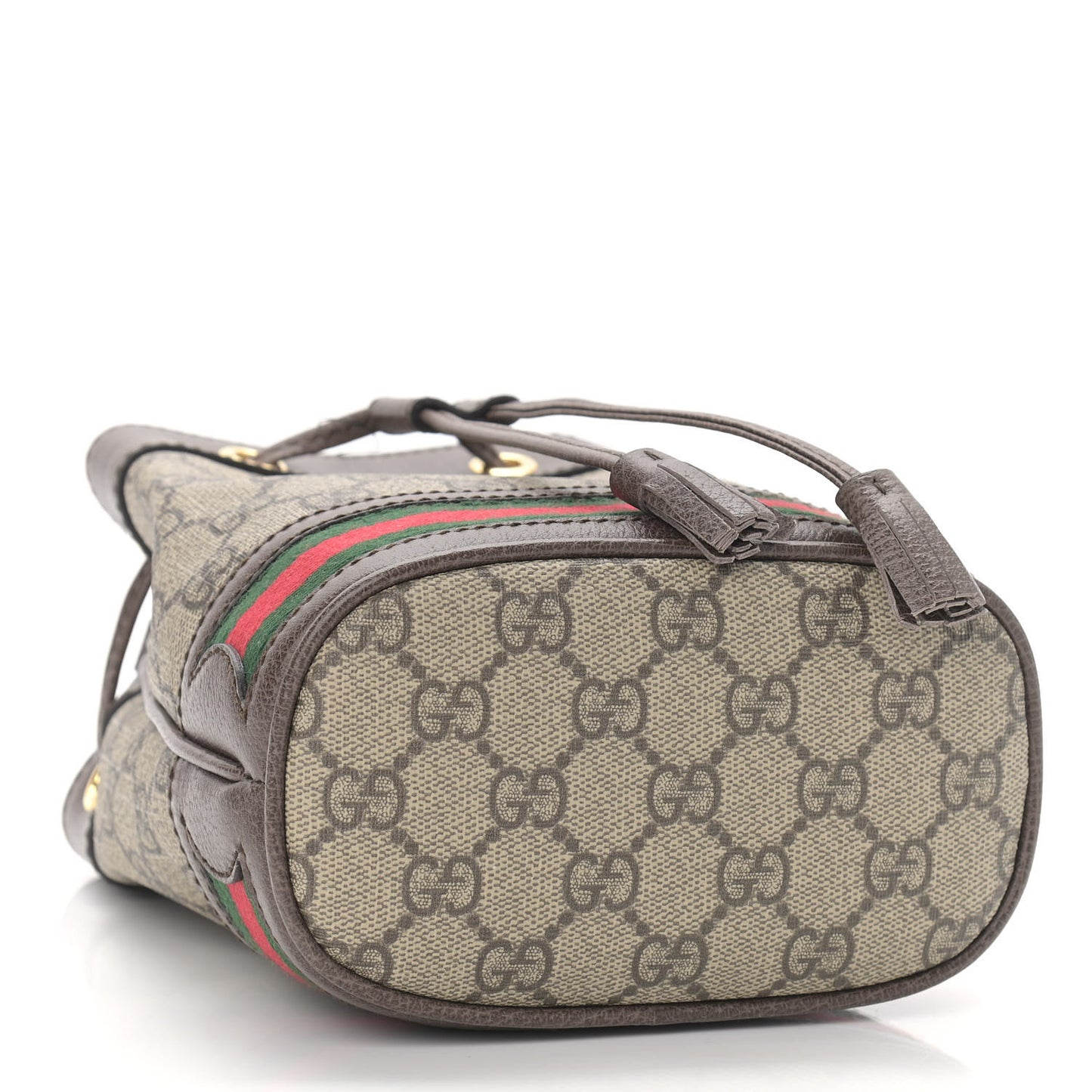 GG Supreme Monogram Web Mini Ophidia Bucket Bag Brown