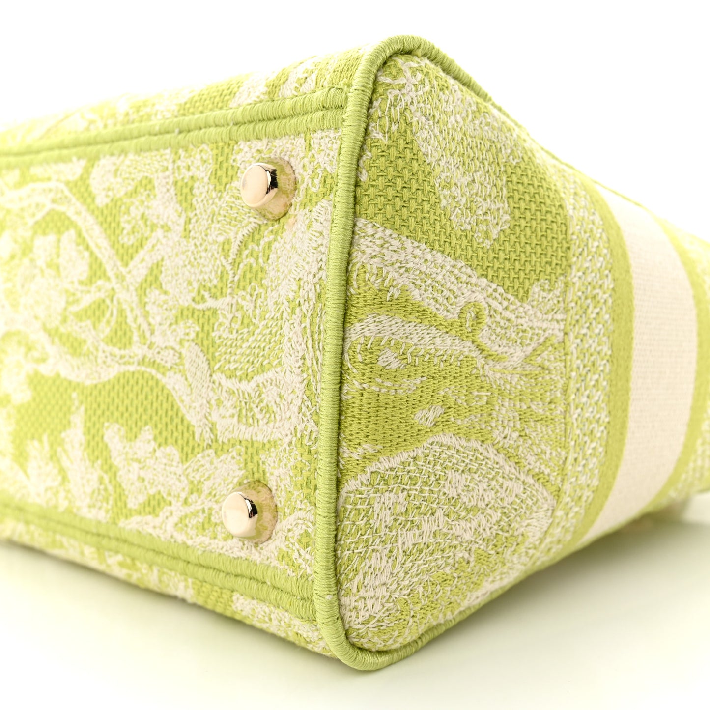 Canvas Toile De Jouy Reverse Embroidered Medium Lady D-Lite Green