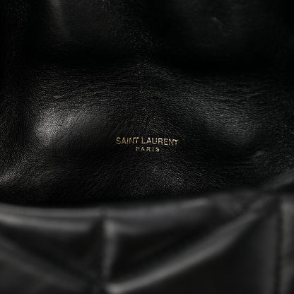 Saint Laurent Lambskin Quilted Toy Loulou Puffer Monogram Chain Satchel Black 9 of 11