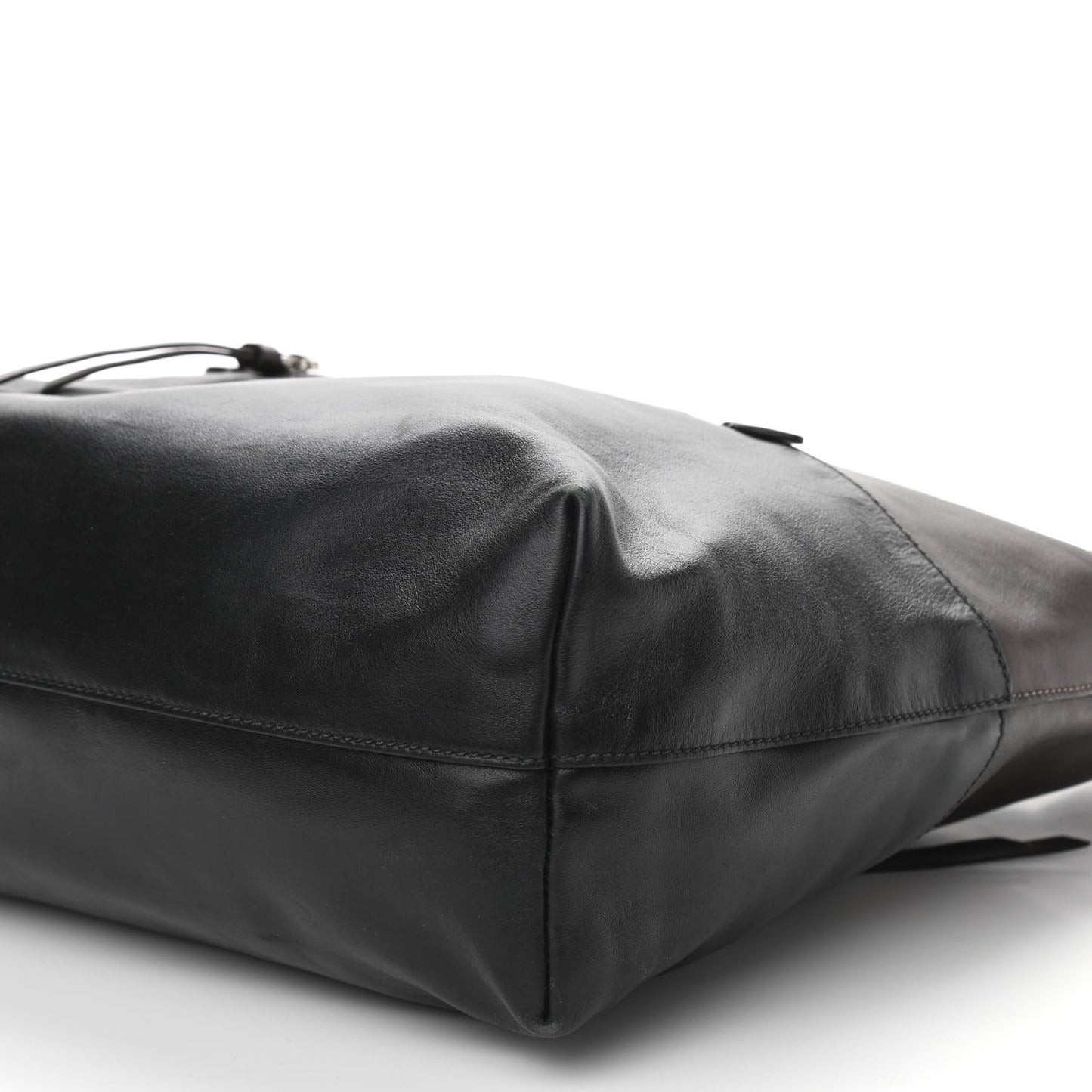 Vitello Soft Calfskin Shopping Tote Nocciolo Black