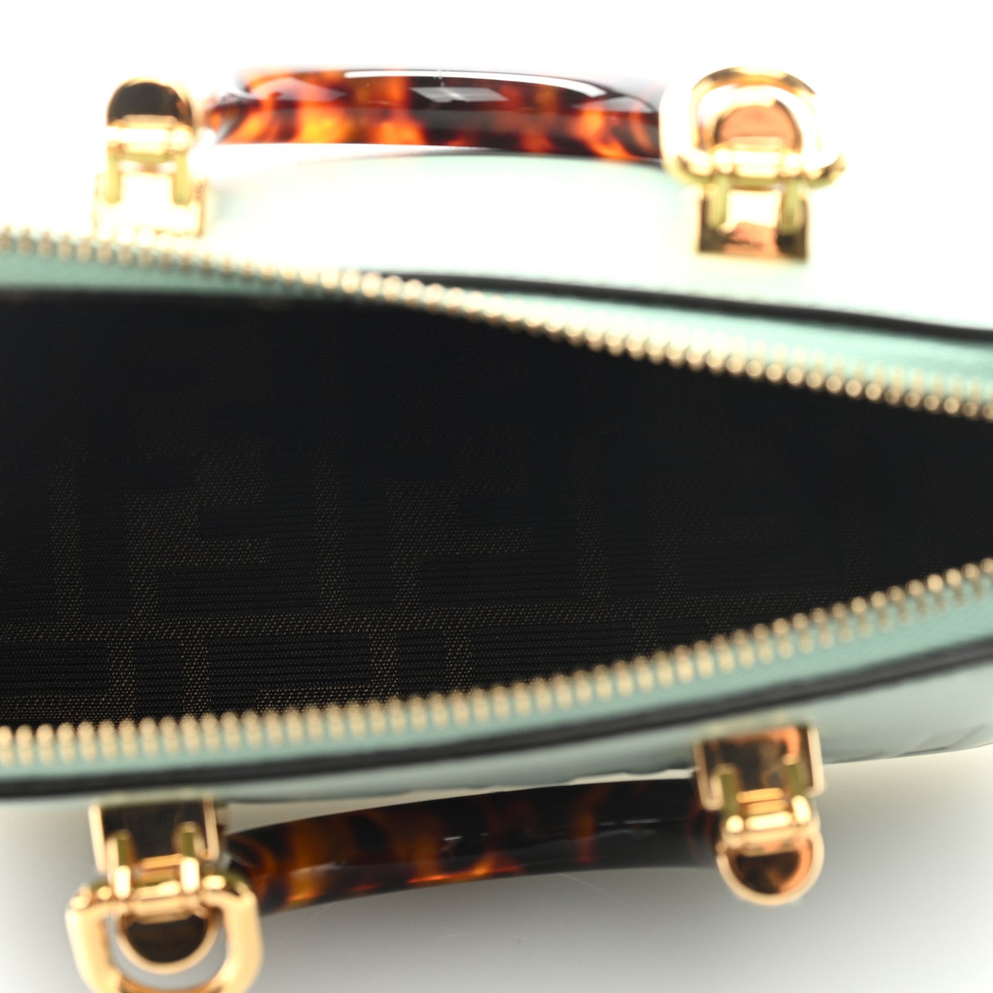 Vitello King Plexiglass Logo Embossed Mini By The Way Top Handle Boston Bag Menta