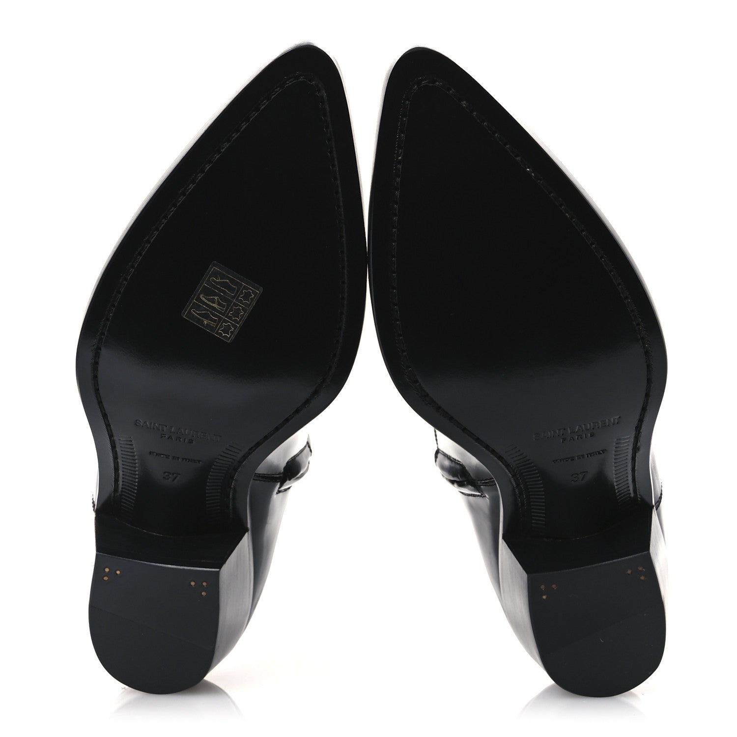 Saint Laurent Vitello Beat 40 Ankle Boots 37 Black 7 of 12