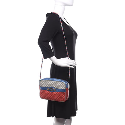 Gucci Laminated Nappa Trapuntata Small Zumi Shoulder Bag Rosso Marine Argento 2 of 10