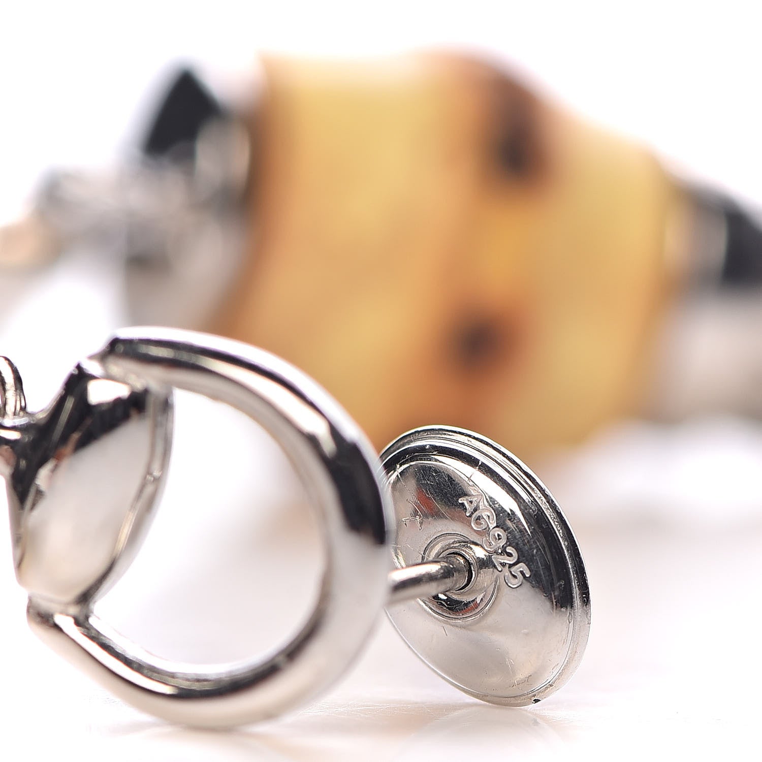 Gucci Sterling Silver Bamboo Horsebit Tassel Earrings 4 of 5
