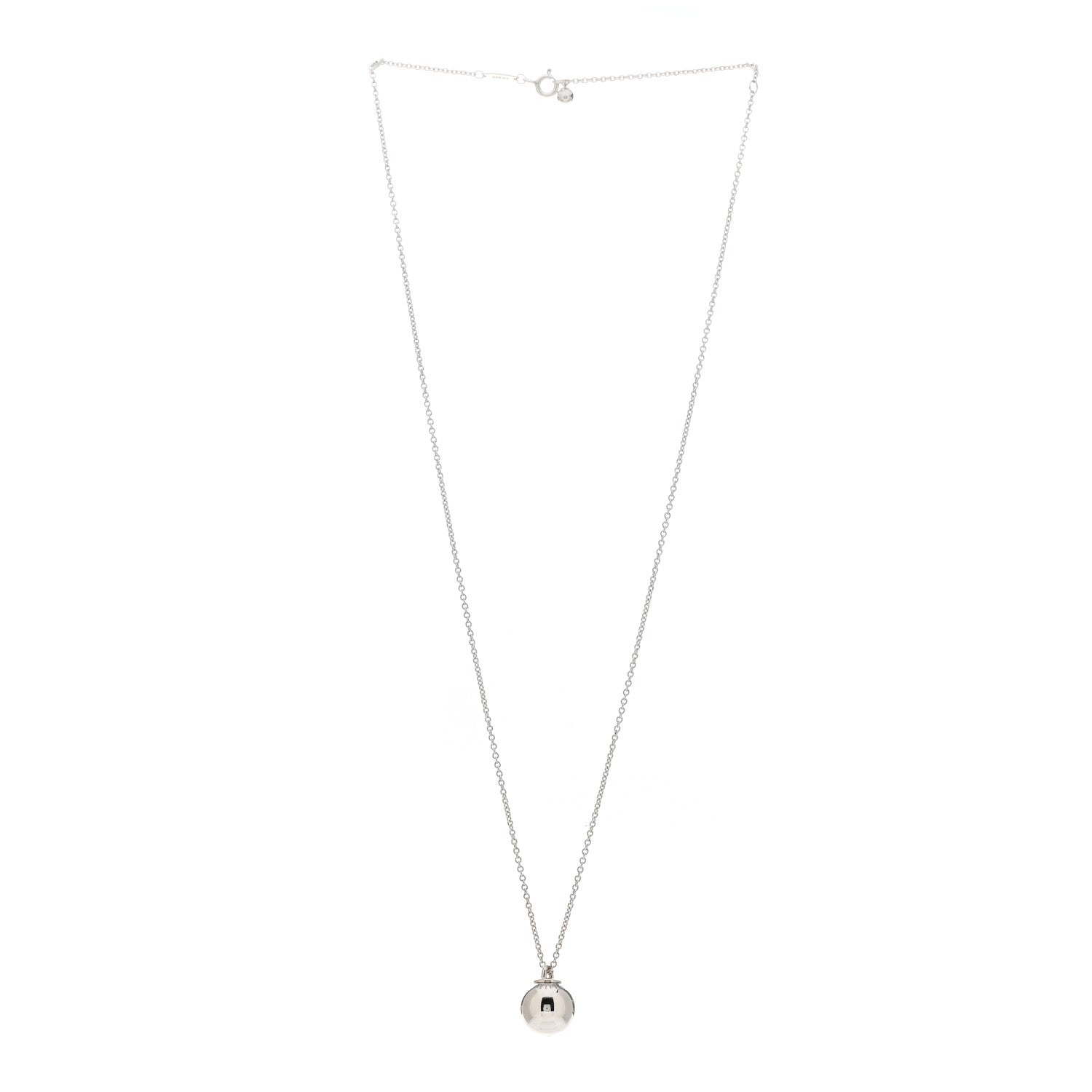 Tiffany Sterling Silver 12.75mm HardWear Ball Pendant Necklace 3 of 5