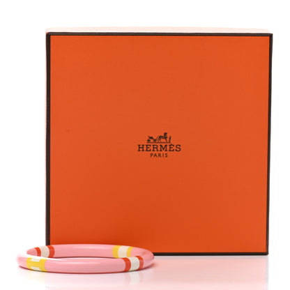 Hermes Lacquered Wood H Equipe PM Bangle Bracelet T2 Sunset 6 of 6