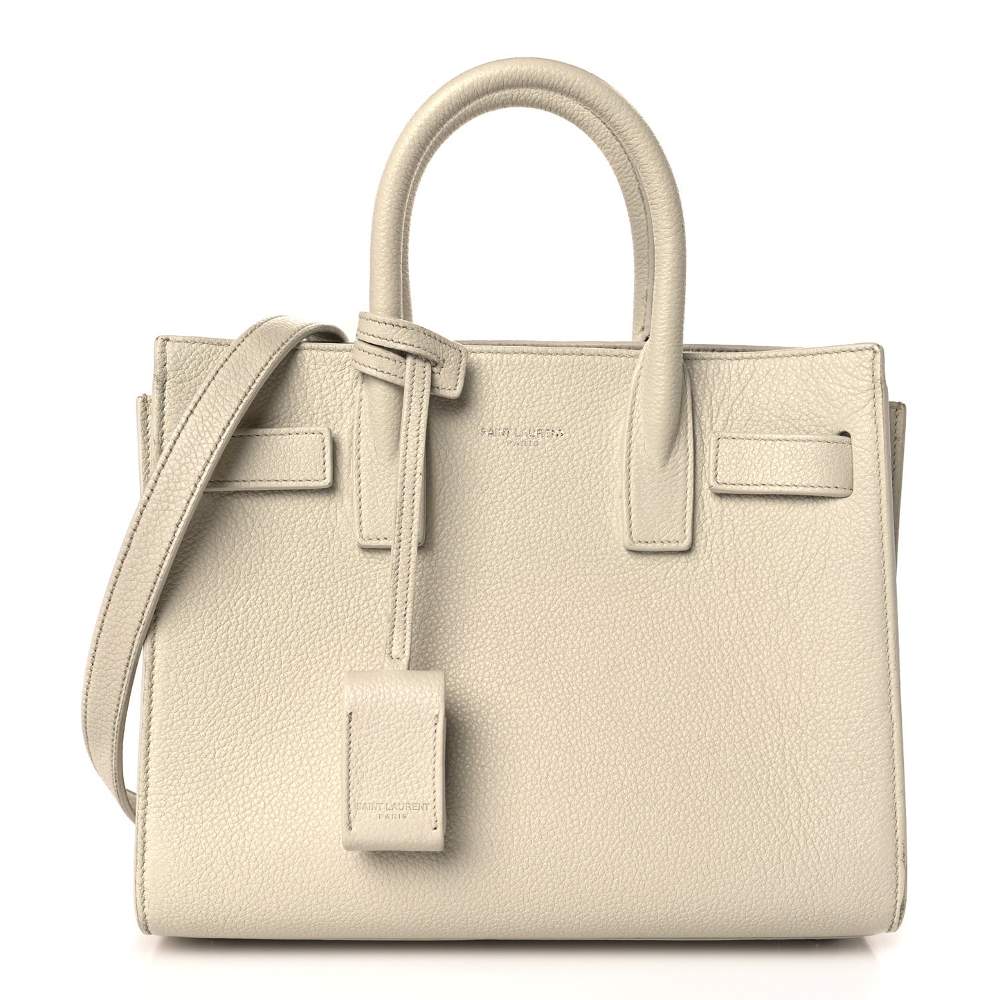 Grained Calfskin Nano Sac De Jour Dove White