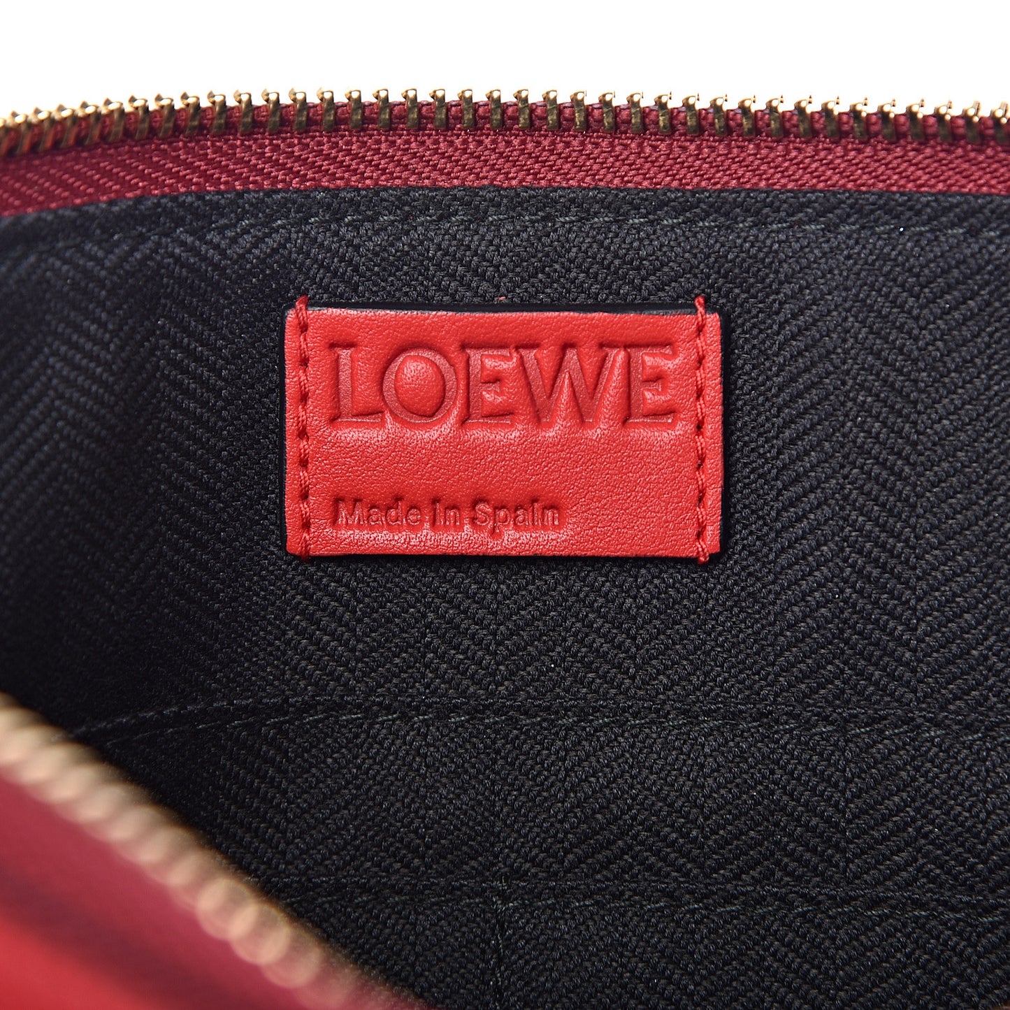 Calfskin Puzzle Flat Pouch Red