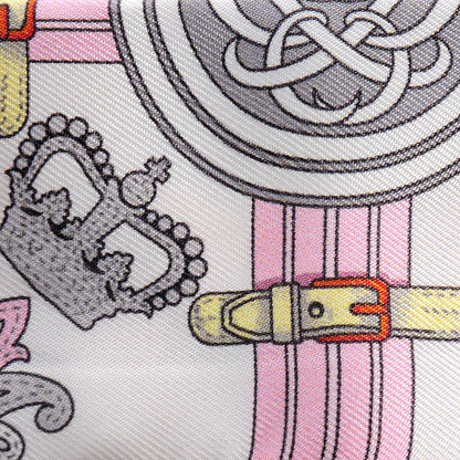 Hermes Silk Grande Tenue Twilly Scarf Rose Pale Gris Perle Blanc 5 of 6
