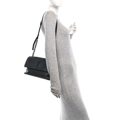 Saint Laurent Grain De Poudre Medium West Hollywood Monogram Fold-Over Black 2 of 10