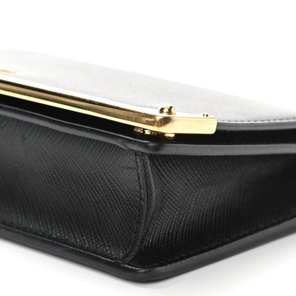 Prada Saffiano Mini Cahier Crossbody Bag Black 8 of 9