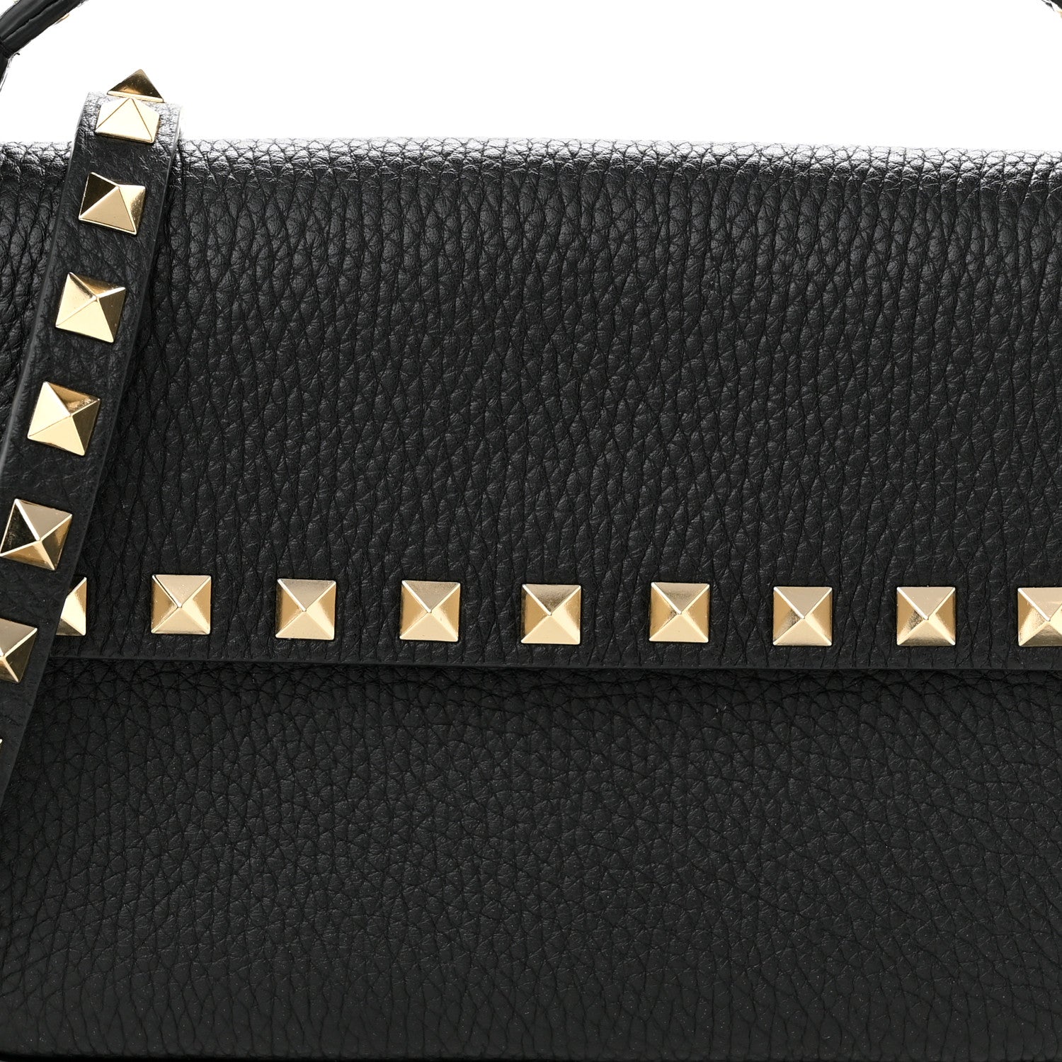 Valentino Garavani Grainy Calfskin Rockstud Crossbody Pouch Black 7 of 10