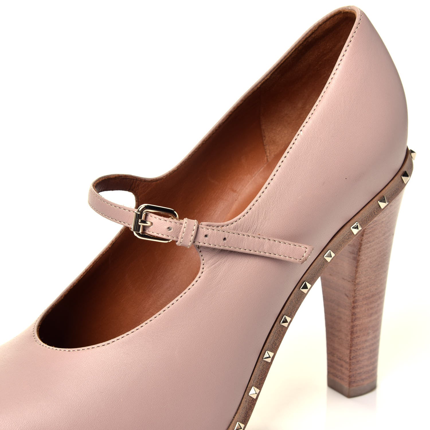 Valentino Garavani Calfskin Soul Rockstud Mary Jane 110mm Pumps 38.5 Poudre 11 of 14