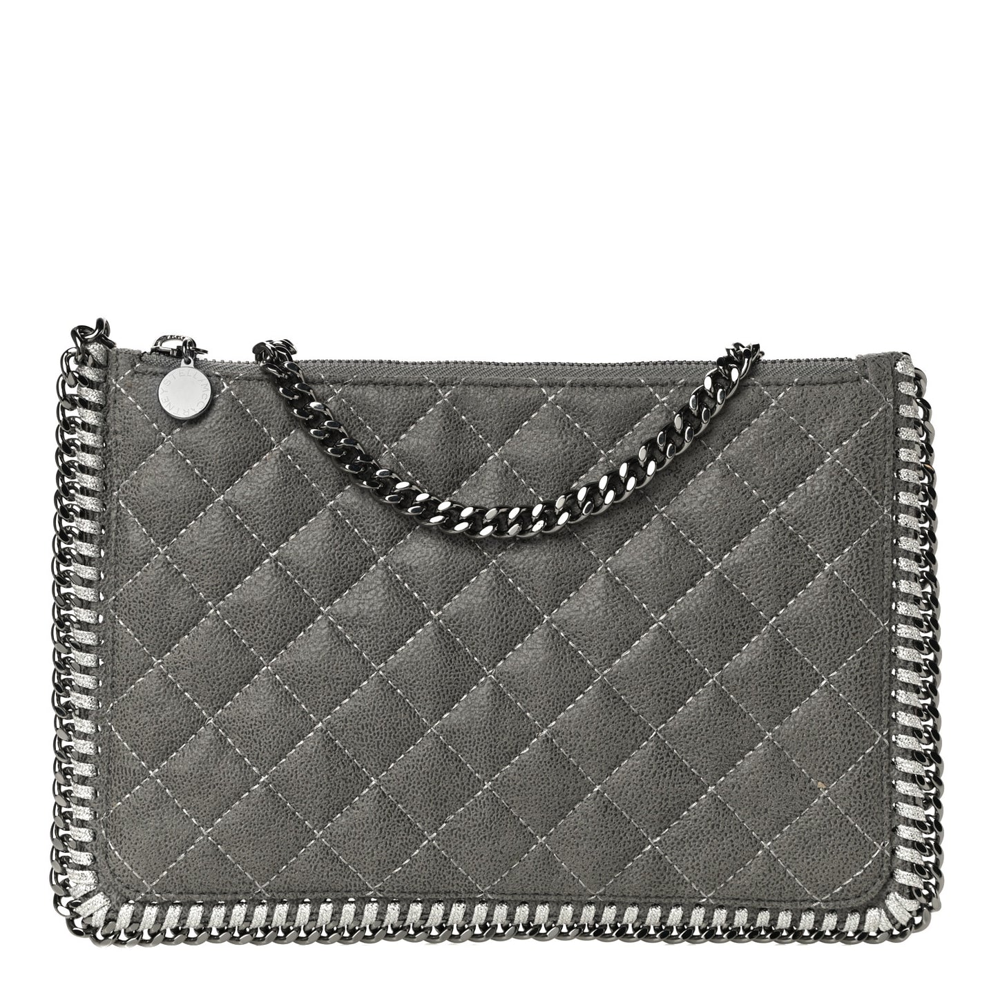 Shaggy Deer Quilted Falabella Wristlet Grey