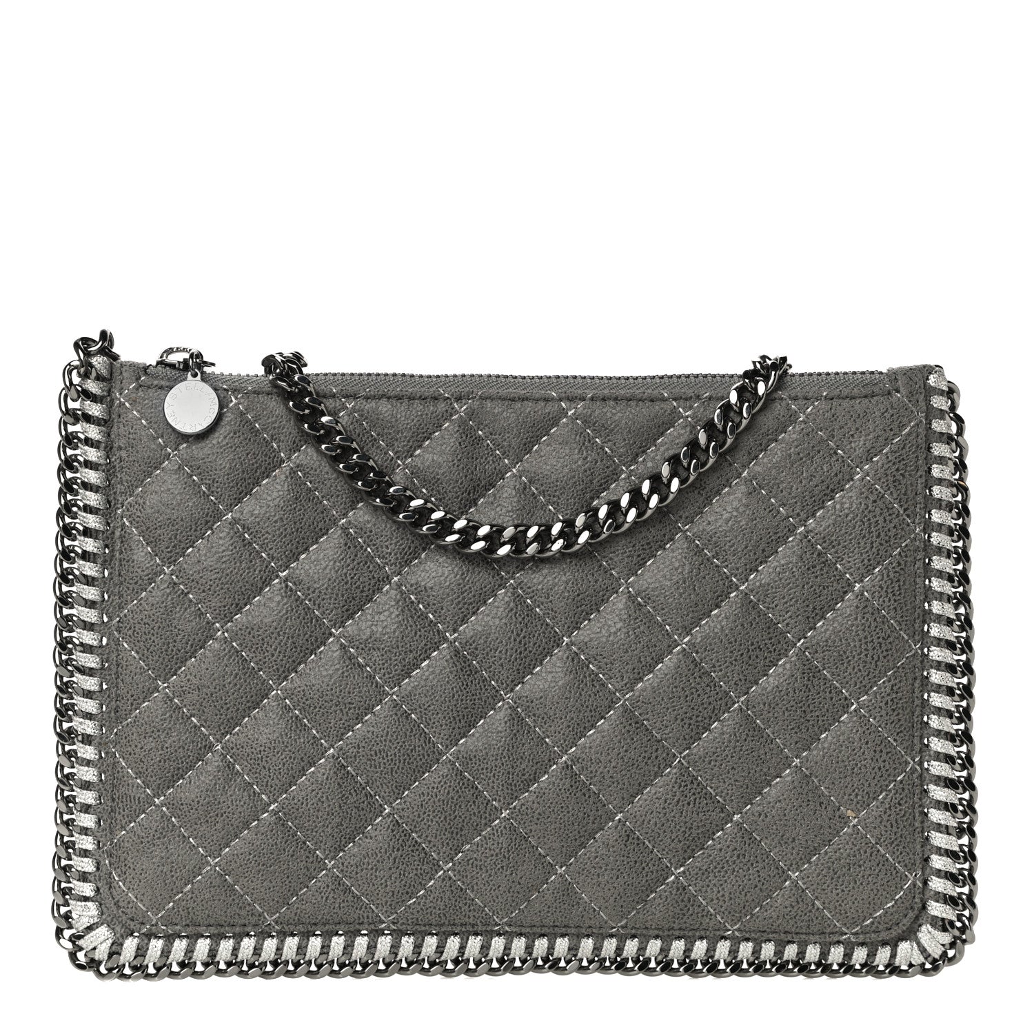 Stella McCartney Shaggy Deer Quilted Falabella Wristlet Grey 1 of 13