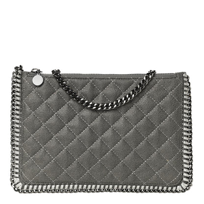 Stella McCartney Shaggy Deer Quilted Falabella Wristlet Grey 1 of 13