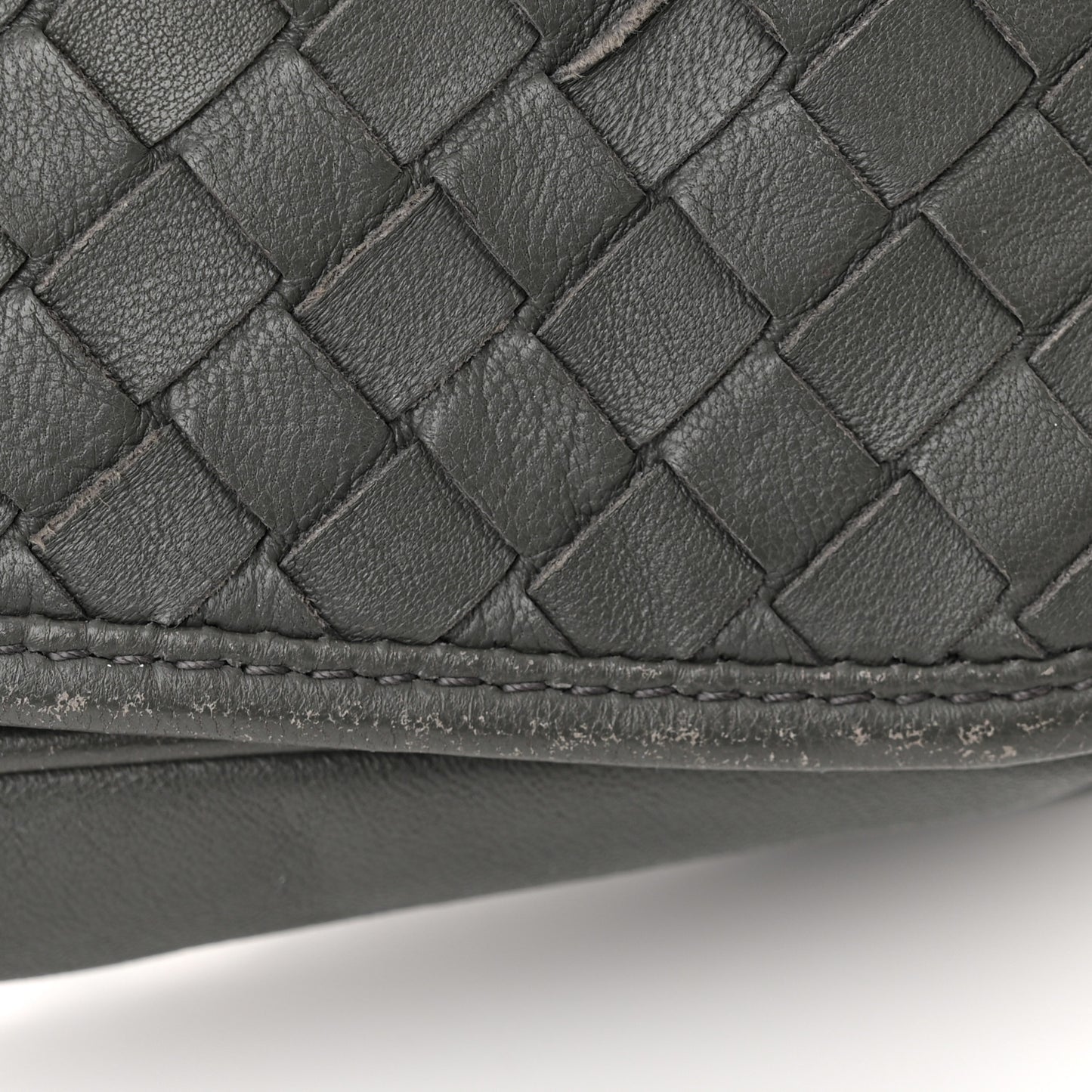 Nappa Intrecciato Mini Flap Crossbody Light Grey