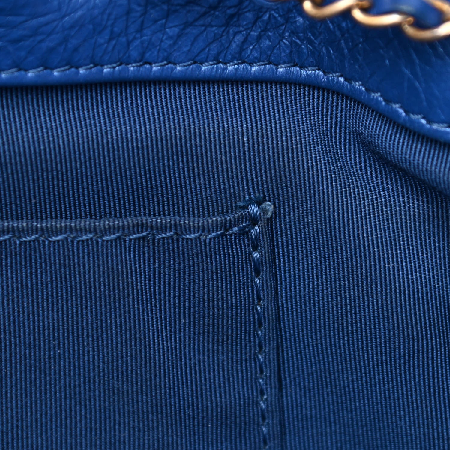 Chanel Calfskin Front Zip CC Drawstring Chain Drawstring Tote Blue 9 of 14