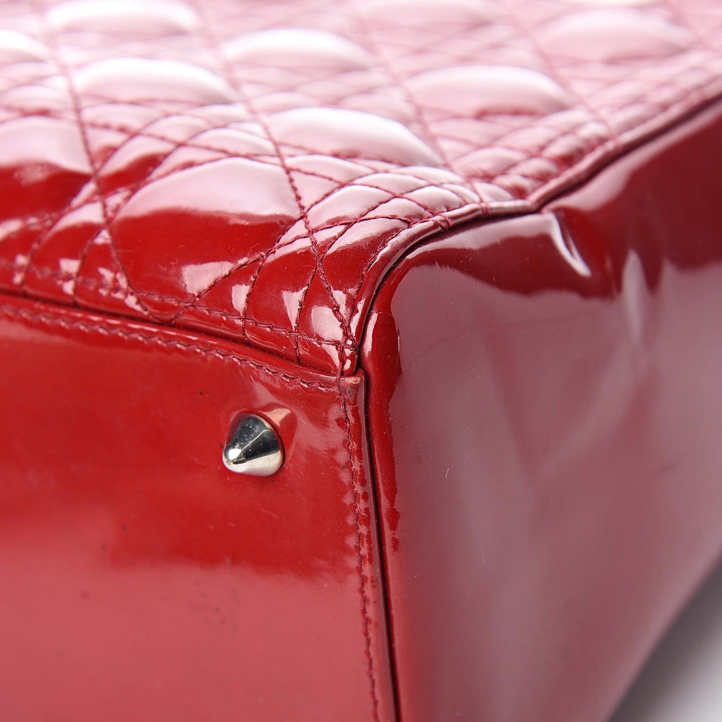 Patent Cannage Medium Lady Dior Red