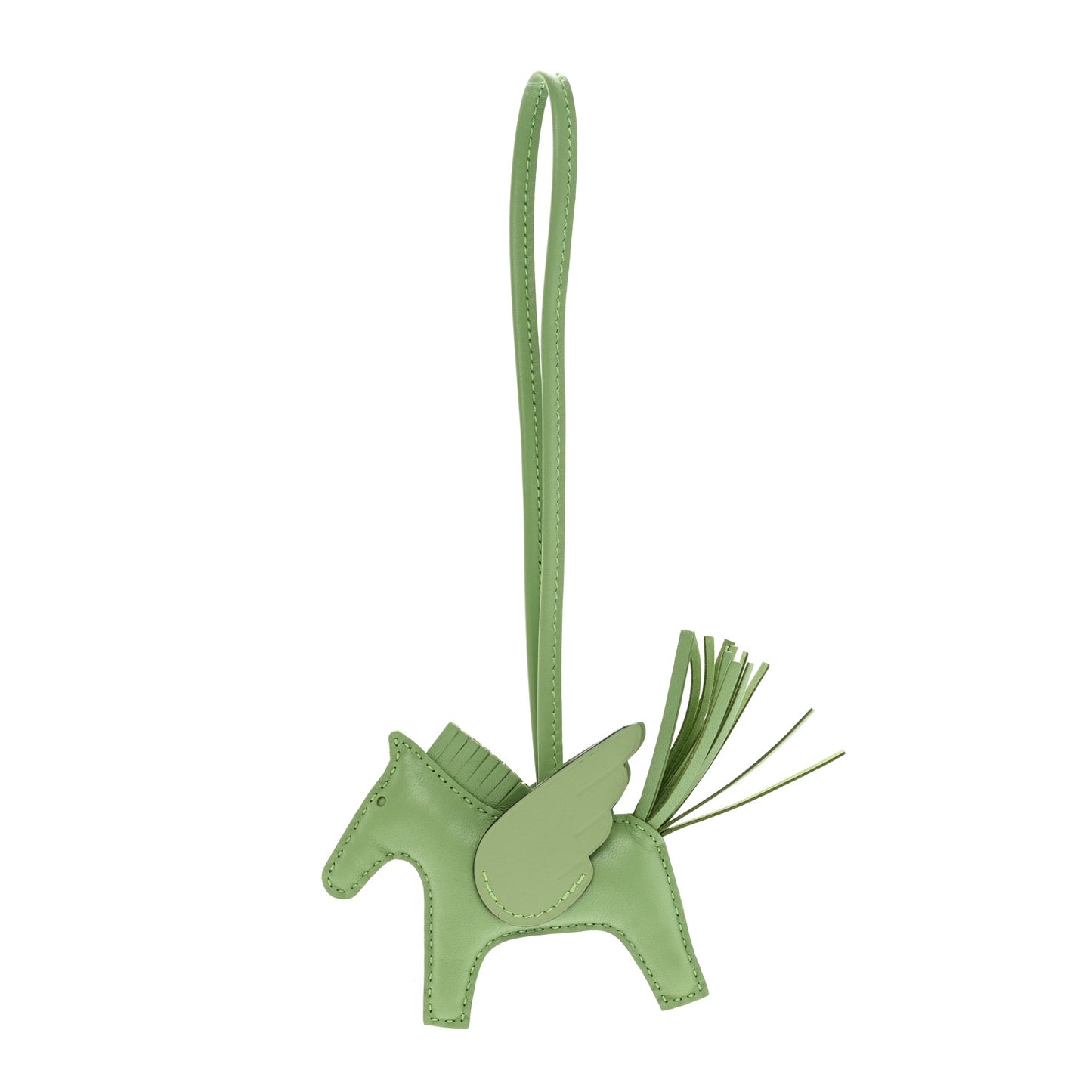 Milo Lambskin Grigri Rodeo Pegase Horse Bag Charm PM Vert Criquet