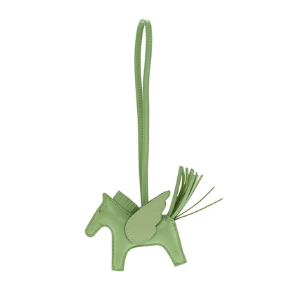 Hermes Milo Lambskin Grigri Rodeo Pegase Horse Bag Charm PM Vert Criquet 1 of 5