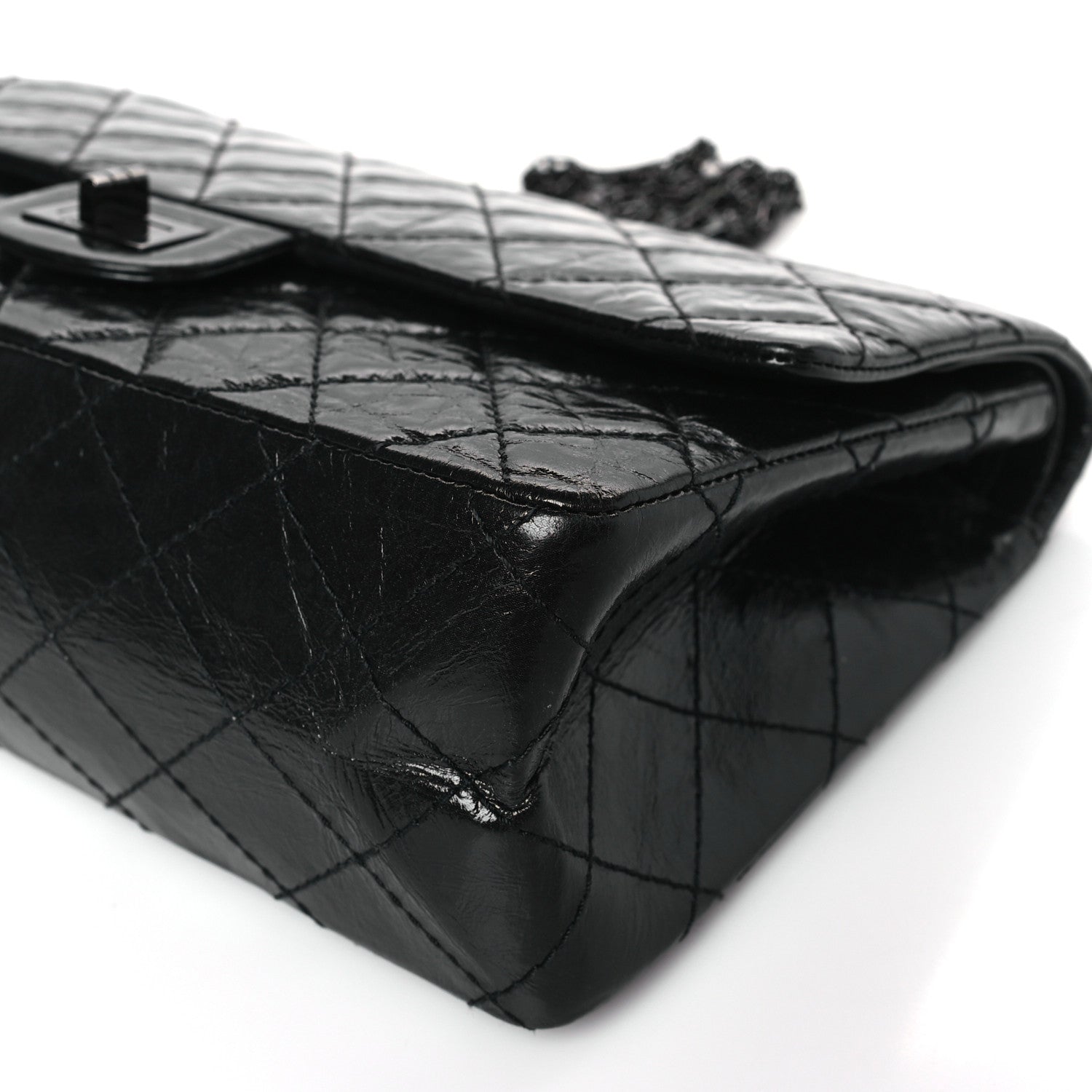 Chanel Glazed Calfskin Quilted 2.55 Reissue 226 Flap So Black 9 of 9