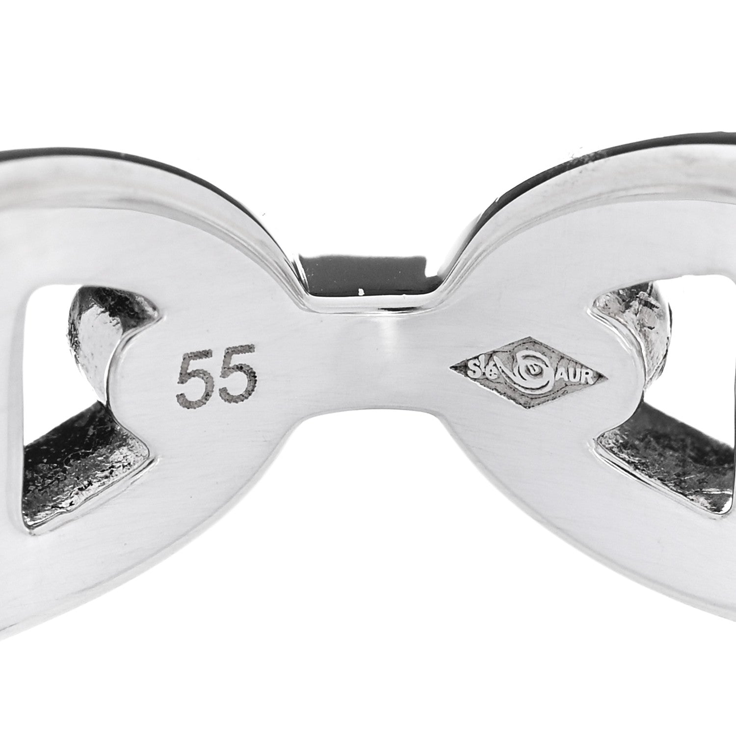 Hermes Sterling Silver PM Chaine d'Ancre Enchainee Band Ring 55 7.25 7 of 9