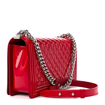 Chanel Patent Calfskin New Medium Plexiglass Boy Flap Red 3 of 12