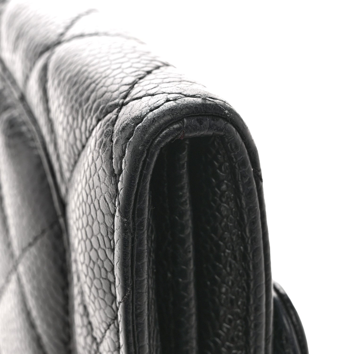 Chanel Caviar Quilted Large Gusset Flap Wallet Black 10 of 13