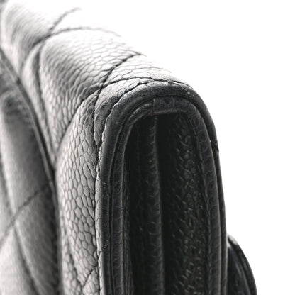 Chanel Caviar Quilted Large Gusset Flap Wallet Black 10 of 13