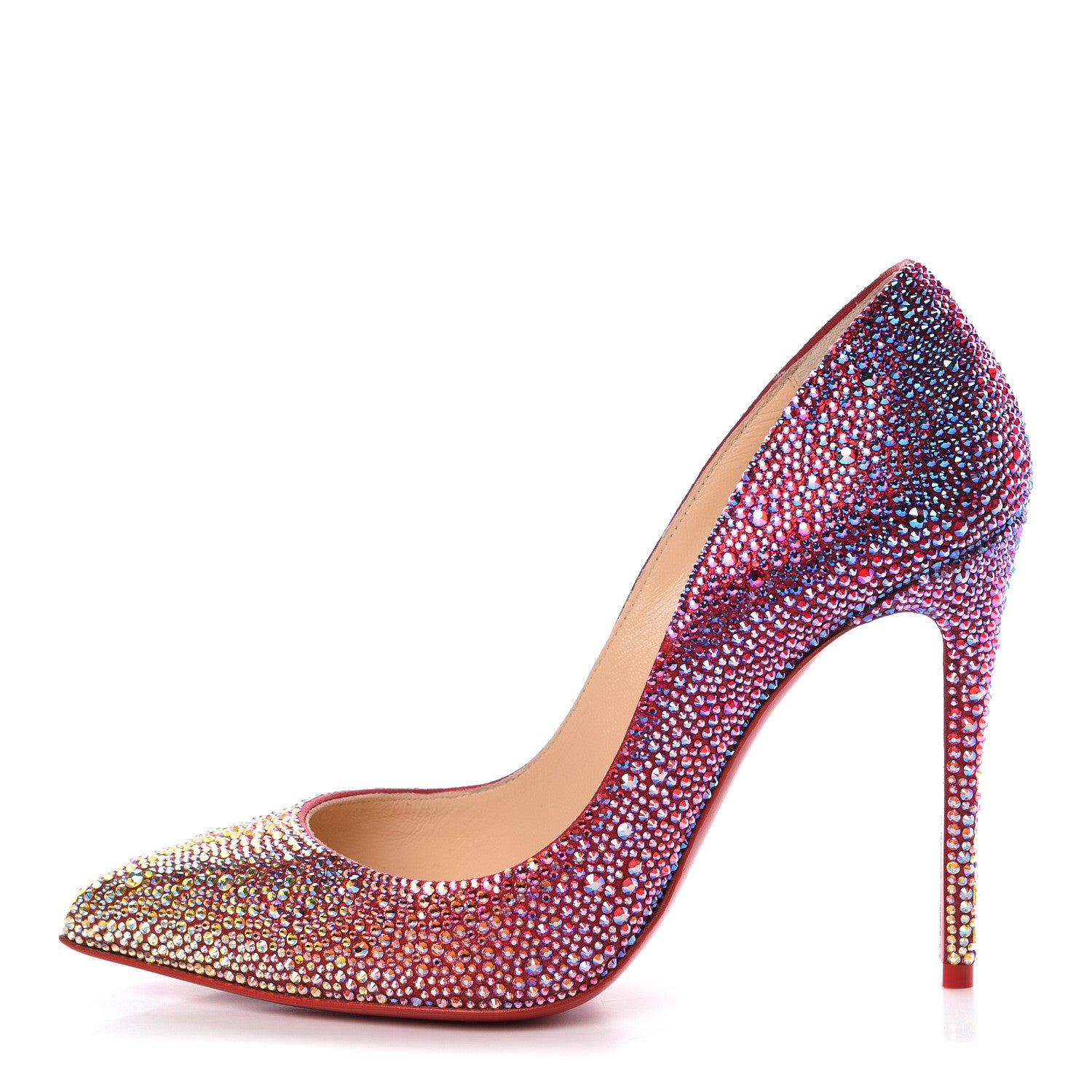 Christian Louboutin Suede Strass Degrade Pigalle Follies 100 Pumps 37 Red 1 of 8