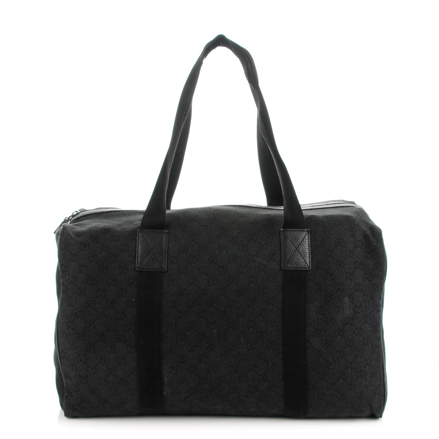 Gucci Denim Monogram Large Collapsible Carry On Duffle Black 1 of 7